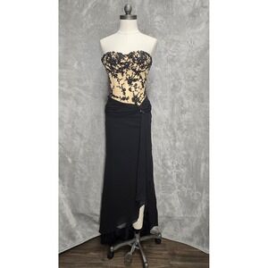 Vtg Precious Formals Beaded Corset Evening Gown Dress Whimsigoth Prom Y2K Gothic